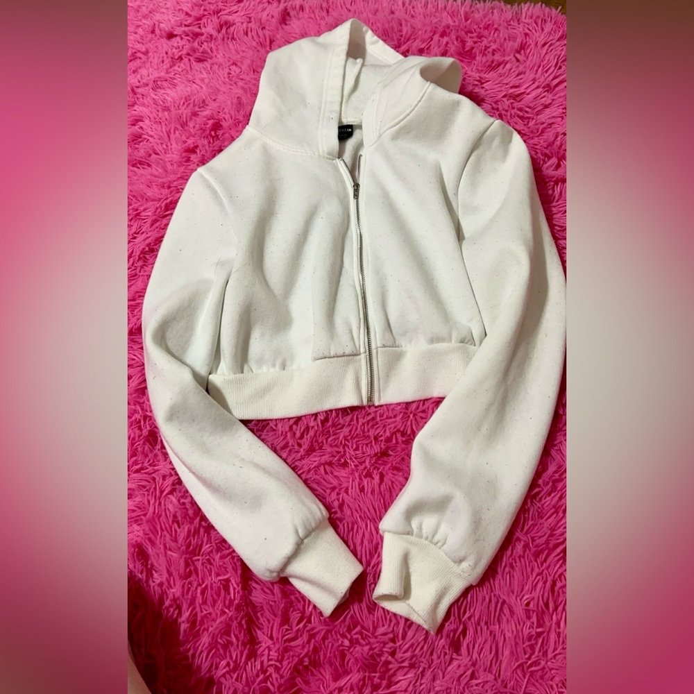 SHEIN zip up crop hoodie